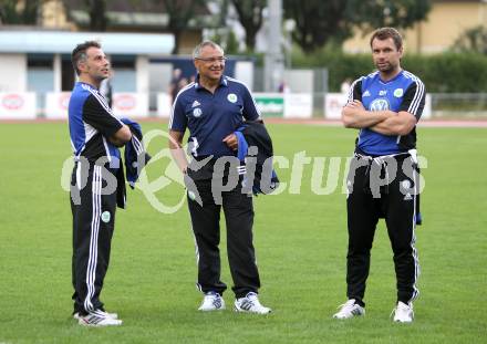 Fussball Testspiel. VSV gegen Vfl Wolfsburg. Trainer Felix Magath, Bernd Hollerbach. Villach, 17.7.2011
Foto: Kuess

---
pressefotos, pressefotografie, kuess, qs, qspictures, sport, bild, bilder, bilddatenbank