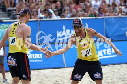 Beachvolleyball Grand Slam.  Julius Brink, Jonas Reckermann (GER). Klagenfurt, 7.8.2011
Foto: Kuess

---
pressefotos, pressefotografie, kuess, qs, qspictures, sport, bild, bilder, bilddatenbank