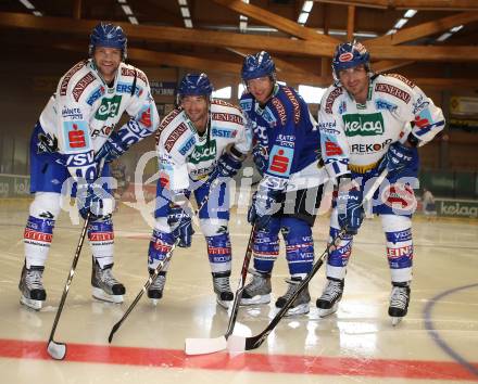 EBEL. Eishockey Bundesliga. Training VSV. Craig Weller, Pierre Luc Sleigher, Lynn Loyns, Kyle Wanvig,. Villach, am 8.8.2011.
Foto: Kuess
---
pressefotos, pressefotografie, kuess, qs, qspictures, sport, bild, bilder, bilddatenbank