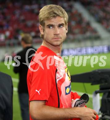 Fussball Laenderspiel Oesterreich gegen Slowakei. Manuel Weber (Oesterreich). Klagenfurt, 10.8.2011.
Foto: Kuess

---
pressefotos, pressefotografie, kuess, qs, qspictures, sport, bild, bilder, bilddatenbank