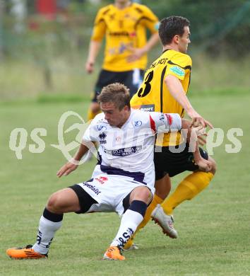 Fussball Regionalliga. SAK gegen Allerheiligen. Triplat Grega (SAK), Stornig Patrick (Allerheiligen). Klagenfurt, 13.8.2011.
Foto: Kuess
---
pressefotos, pressefotografie, kuess, qs, qspictures, sport, bild, bilder, bilddatenbank