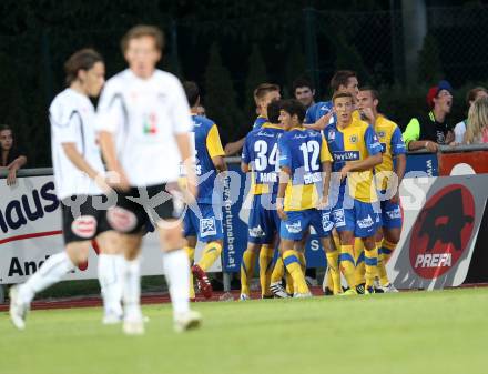 Fussball Bundesliga. Erste Liga. WAC/St. Andrae gegen Vienna. Torjubel Vienna. Wolfsberg, 19.8.2011
Foto: Kuess

---
pressefotos, pressefotografie, kuess, qs, qspictures, sport, bild, bilder, bilddatenbank