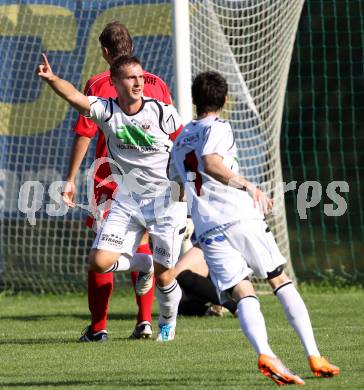 Fussball Unterliga Ost. Ludmannsdorf gegen KAC. Torjubel Stefan Modritsch (Ludmannsdorf). Ludmannsdorf, am 21.8.2011.
Foto: Kuess
---
pressefotos, pressefotografie, kuess, qs, qspictures, sport, bild, bilder, bilddatenbank