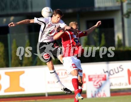 Fussball Bundesliga. Erste Liga. WAC/St. Andrae gegen SKN St. Poelten.  Christian Falk (WAC/St.Andrae),  Michael Popp (Vienna). Wolfsberg, 26.8.2011
Foto: Kuess

---
pressefotos, pressefotografie, kuess, qs, qspictures, sport, bild, bilder, bilddatenbank