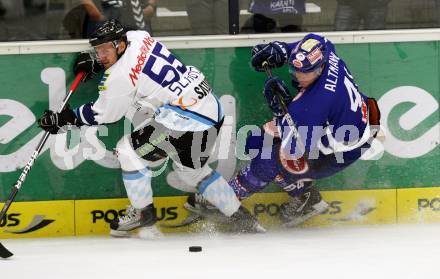 EBEL. Eishockey Bundesliga. EC Pasut VSV gegen  ERC Ingolstadt.  ALTMANN Mario (VSV), Felix Schuetz (Ingolstadt). Villach, am 26.8.2011.
Foto: Kuess 


---
pressefotos, pressefotografie, kuess, qs, qspictures, sport, bild, bilder, bilddatenbank