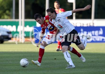 Fussball Bundesliga. Erste Liga. WAC/St. Andrae gegen SKN St. Poelten.  Dario Baldauf (WAC/St.Andrae),  Jannick Schibany (Vienna). Wolfsberg, 26.8.2011
Foto: Kuess

---
pressefotos, pressefotografie, kuess, qs, qspictures, sport, bild, bilder, bilddatenbank