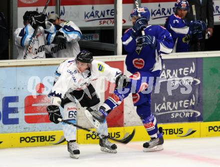 EBEL. Eishockey Bundesliga. EC Pasut VSV gegen  ERC Ingolstadt. WELLER Craig  (VSV), Jeff Lovecchio (Ingolstadt). Villach, am 26.8.2011.
Foto: Kuess 


---
pressefotos, pressefotografie, kuess, qs, qspictures, sport, bild, bilder, bilddatenbank