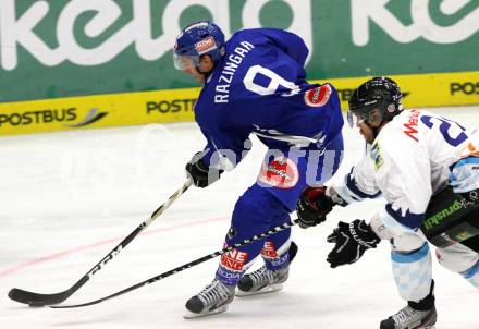 EBEL. Eishockey Bundesliga. EC Pasut VSV gegen  ERC Ingolstadt.  RAZINGAR Tomaz (VSV), Prestin Ryan (Ingolstadt). Villach, am 26.8.2011.
Foto: Kuess 


---
pressefotos, pressefotografie, kuess, qs, qspictures, sport, bild, bilder, bilddatenbank