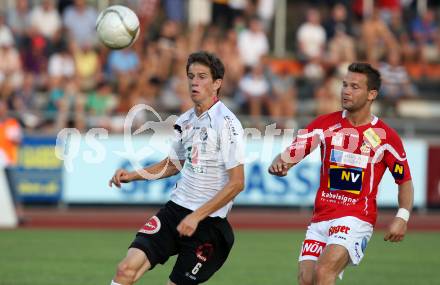 Fussball Bundesliga. Erste Liga. WAC/St. Andrae gegen SKN St. Poelten.  Christian Falk (WAC/St.Andrae),  (St. Poelten). Wolfsberg, 26.8.2011
Foto: Kuess

---
pressefotos, pressefotografie, kuess, qs, qspictures, sport, bild, bilder, bilddatenbank