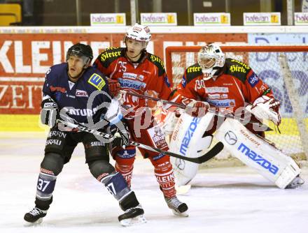 Eishockey Testspiel KAC gegen ERC Ingolstadt. Nikolaus Holzer (KAC), Rick Girard (ERC Ingolstadt). Klagenfurt, 28.8.2011.
Foto: Kuess 

---
pressefotos, pressefotografie, kuess, qs, qspictures, sport, bild, bilder, bilddatenbank