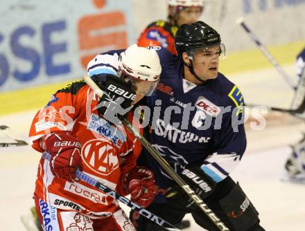 Eishockey Testspiel KAC gegen ERC Ingolstadt. Koch Thomas (KAC), Tyler Bouck (ERC Ingolstadt). Klagenfurt, 28.8.2011.
Foto: Kuess 

---
pressefotos, pressefotografie, kuess, qs, qspictures, sport, bild, bilder, bilddatenbank