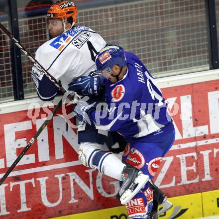 EBEL. Eishockey Bundesliga. EC Pasut VSV gegen Iserlohn Roosters. Nikolaus Hartl,  (VSV), Brett Skinner (Iserlohn Roosters). Villach, am 28.8.2011.
Foto: Kuess 


---
pressefotos, pressefotografie, kuess, qs, qspictures, sport, bild, bilder, bilddatenbank