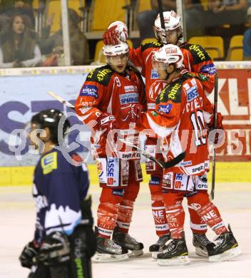 Eishockey Testspiel KAC gegen ERC Ingolstadt. Torjubel KAC. Klagenfurt, 28.8.2011.
Foto: Kuess 

---
pressefotos, pressefotografie, kuess, qs, qspictures, sport, bild, bilder, bilddatenbank