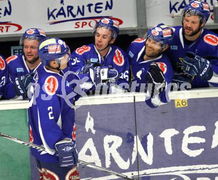 EBEL. Eishockey Bundesliga. EC Pasut VSV gegen Iserlohn Roosters.  Torjubel Kevin Mitchell (VSV). Villach, am 28.8.2011.
Foto: Kuess 


---
pressefotos, pressefotografie, kuess, qs, qspictures, sport, bild, bilder, bilddatenbank