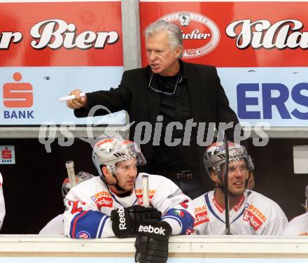 EBEL. Eishockey Bundesliga. EC Pasut VSV gegen Ritten Sport Bozen.  Trainer Greg Holst (Ritten Sport Bozen). Villach, am 4.9.2011.
Foto: Kuess 


---
pressefotos, pressefotografie, kuess, qs, qspictures, sport, bild, bilder, bilddatenbank