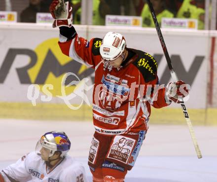 EBEL. Eishockey Bundesliga.  KAC gegen EC Red Bull Salzburg. Torjubel PIRMANN Markus (KAC). Klagenfurt, 9.9.2011.
Foto: Kuess 

---
pressefotos, pressefotografie, kuess, qs, qspictures, sport, bild, bilder, bilddatenbank