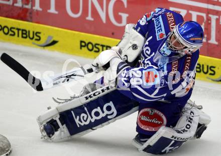 EBEL. Eishockey Bundesliga. EC Rekord Fenster VSV gegen HDD TILIA Olimpija Ljubljana. Bernhard Starkbaum (VSV). Villach, am 9.9.2011.
Foto: Kuess 


---
pressefotos, pressefotografie, kuess, qs, qspictures, sport, bild, bilder, bilddatenbank