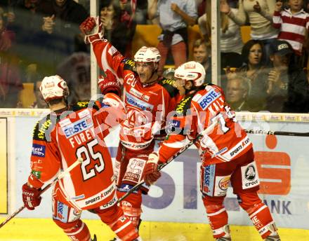 EBEL. Eishockey Bundesliga.  KAC gegen EC Red Bull Salzburg. Torjubel LAMMERS John (KAC). Klagenfurt, 9.9.2011.
Foto: Kuess 

---
pressefotos, pressefotografie, kuess, qs, qspictures, sport, bild, bilder, bilddatenbank