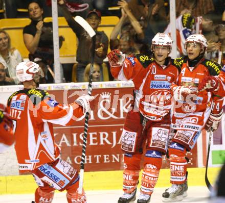 EBEL. Eishockey Bundesliga.  KAC gegen EC Red Bull Salzburg. Torjubel LAMMERS John (KAC). Klagenfurt, 9.9.2011.
Foto: Kuess 

---
pressefotos, pressefotografie, kuess, qs, qspictures, sport, bild, bilder, bilddatenbank