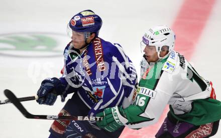 EBEL. Eishockey Bundesliga. EC Rekord Fenster VSV gegen HDD TILIA Olimpija Ljubljana. Mario Altmann,  (VSV), Ales Music (Laibach). Villach, am 9.9.2011.
Foto: Kuess 


---
pressefotos, pressefotografie, kuess, qs, qspictures, sport, bild, bilder, bilddatenbank