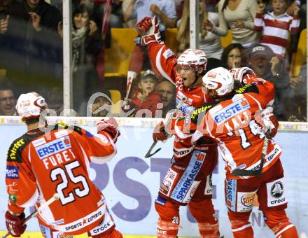 EBEL. Eishockey Bundesliga.  KAC gegen EC Red Bull Salzburg. Torjubel LAMMERS John (KAC). Klagenfurt, 9.9.2011.
Foto: Kuess 

---
pressefotos, pressefotografie, kuess, qs, qspictures, sport, bild, bilder, bilddatenbank