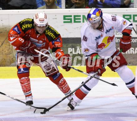 EBEL. Eishockey Bundesliga.  KAC gegen EC Red Bull Salzburg. SPURGEON Tyler (KAC), WILLIAMS Jeremy (Salzburg). Klagenfurt, 9.9.2011.
Foto: Kuess 

---
pressefotos, pressefotografie, kuess, qs, qspictures, sport, bild, bilder, bilddatenbank