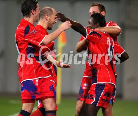 Fussball. Regionalliga. SK Austria Klagenfurt gegen SAK. Torjubel (SAK). Klagenfurt, 16.9.2011.
Foto: Kuess

---
pressefotos, pressefotografie, kuess, qs, qspictures, sport, bild, bilder, bilddatenbank