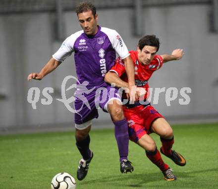 Fussball. Regionalliga. SK Austria Klagenfurt gegen SAK. Reich Marco (Austria Klagenfurt), Riedl Thomas (SAK). Klagenfurt, 16.9.2011.
Foto: Kuess

---
pressefotos, pressefotografie, kuess, qs, qspictures, sport, bild, bilder, bilddatenbank