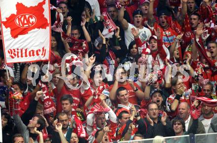 EBEL. Eishockey Bundesliga. EC Rekord Fenster VSV gegen EC KAC.  Fans (KAC). Villach, am 18.9.2011.
Foto: Kuess 


---
pressefotos, pressefotografie, kuess, qs, qspictures, sport, bild, bilder, bilddatenbank