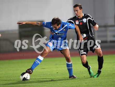 Fussball OEFB Cup. VSV gegen Hartberg. Michael Kirisits (VSV), Manuel Prietl (Hartberg). Villach, am 20.9.2011.
Foto: Kuess
---
pressefotos, pressefotografie, kuess, qs, qspictures, sport, bild, bilder, bilddatenbank