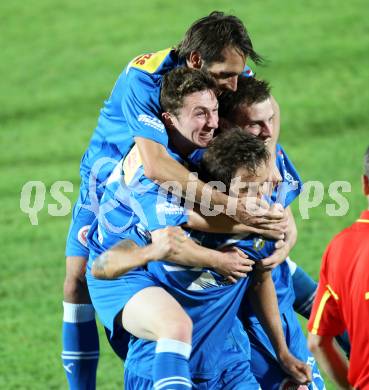 Fussball OEFB Cup. VSV gegen Hartberg. Torjubel  (VSV). Villach, am 20.9.2011.
Foto: Kuess
---
pressefotos, pressefotografie, kuess, qs, qspictures, sport, bild, bilder, bilddatenbank