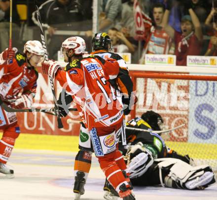 EBEL. Eishockey Bundesliga.  KAC gegen Graz 99ers. Torjubel HAGER Gregor (KAC). Klagenfurt, 23.9.2011.
Foto: Kuess 

---
pressefotos, pressefotografie, kuess, qs, qspictures, sport, bild, bilder, bilddatenbank