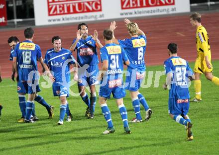 Fussball. Regionalliga. VSV gegen Pasching. Torjubel VSV. Villach, 23.9.2011. 
Foto: Kuess

---
pressefotos, pressefotografie, kuess, qs, qspictures, sport, bild, bilder, bilddatenbank