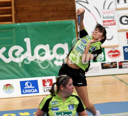 Badminton. ASKOE Kelag Kaernten gegen BSC 70 Linz. Delqna Trandeva, Belinda Heber (Kaernten). Klagenfurt, am 24.9.2011.
Foto: Kuess
---
pressefotos, pressefotografie, kuess, qs, qspictures, sport, bild, bilder, bilddatenbank