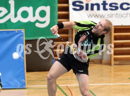 Badminton. ASKOE Kelag Kaernten gegen BSC 70 Linz. Michael Trojan (Kaernten). Klagenfurt, am 24.9.2011.
Foto: Kuess
---
pressefotos, pressefotografie, kuess, qs, qspictures, sport, bild, bilder, bilddatenbank