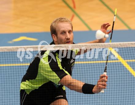 Badminton. ASKOE Kelag Kaernten gegen BSC 70 Linz. Michael Trojan (Kaernten). Klagenfurt, am 24.9.2011.
Foto: Kuess
---
pressefotos, pressefotografie, kuess, qs, qspictures, sport, bild, bilder, bilddatenbank