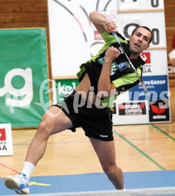 Badminton. ASKOE Kelag Kaernten gegen BSC 70 Linz. Krasimir Yankov (Kaernten). Klagenfurt, am 24.9.2011.
Foto: Kuess
---
pressefotos, pressefotografie, kuess, qs, qspictures, sport, bild, bilder, bilddatenbank