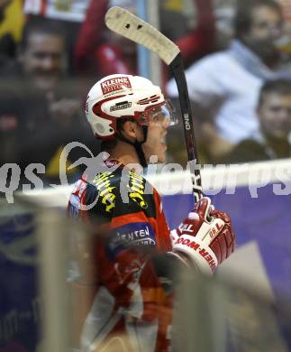 EBEL. Eishockey Bundesliga.  KAC gegen SAPA Fehervar AV19. Torjubel Stephan Geier (KAC).. Klagenfurt, 25.9.2011.
Foto: Kuess 

---
pressefotos, pressefotografie, kuess, qs, qspictures, sport, bild, bilder, bilddatenbank