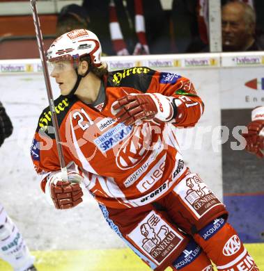 EBEL. Eishockey Bundesliga.  KAC gegen SAPA Fehervar AV19. Manuel Geier (KAC). Klagenfurt, 25.9.2011.
Foto: Kuess 

---
pressefotos, pressefotografie, kuess, qs, qspictures, sport, bild, bilder, bilddatenbank