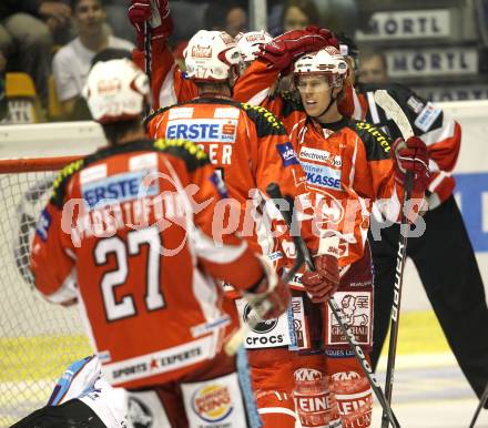 EBEL. Eishockey Bundesliga.  KAC gegen SAPA Fehervar AV19. Torjubel Tyler Scofield (KAC). Klagenfurt, 25.9.2011.
Foto: Kuess 

---
pressefotos, pressefotografie, kuess, qs, qspictures, sport, bild, bilder, bilddatenbank