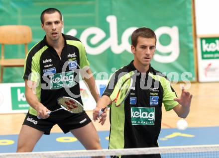 Badminton.  Krasimir Yankov, Stefan Wrulich. Klagenfurt, 24.9.2011.
Foto: Kuess
---
pressefotos, pressefotografie, kuess, qs, qspictures, sport, bild, bilder, bilddatenbank