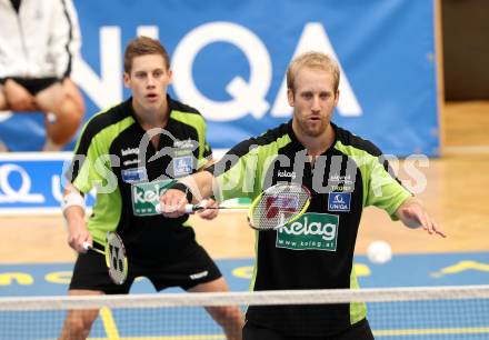 Badminton.  Dominik Trojan, Michael Trojan. Klagenfurt, 24.9.2011.
Foto: Kuess
---
pressefotos, pressefotografie, kuess, qs, qspictures, sport, bild, bilder, bilddatenbank