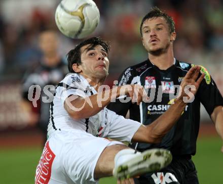 Fussball. Erste Liga. RZ Pellets WAC/St. Andrae gegen Cashpoint SCR Altach. Mihret Topcagic, (WAC), Hannes Eder (Altach). Wolfsberg, 30.9.2011. 
Foto: Kuess

---
pressefotos, pressefotografie, kuess, qs, qspictures, sport, bild, bilder, bilddatenbank