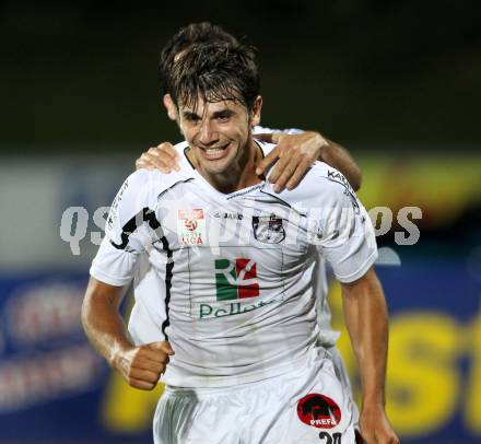 Fussball. Erste Liga. RZ Pellets WAC/St. Andrae gegen Cashpoint SCR Altach. Torjubel Mihret Topcagic (WAC). Wolfsberg, 30.9.2011. 
Foto: Kuess

---
pressefotos, pressefotografie, kuess, qs, qspictures, sport, bild, bilder, bilddatenbank