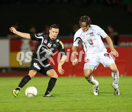 Fussball. Erste Liga. RZ Pellets WAC/St. Andrae gegen Cashpoint SCR Altach. Dario Baldauf, (WAC), Thorsten Schick (Altach). Wolfsberg, 30.9.2011. 
Foto: Kuess

---
pressefotos, pressefotografie, kuess, qs, qspictures, sport, bild, bilder, bilddatenbank