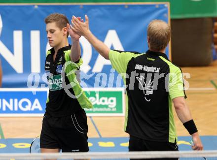 Badminton.  Dominik Trojan, Michael Trojan. Klagenfurt, 24.9.2011.
Foto: Kuess
---
pressefotos, pressefotografie, kuess, qs, qspictures, sport, bild, bilder, bilddatenbank