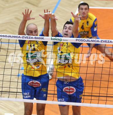 Volleyball. Eroeffnung Jufa Arena in Bleiburg. Heimstaette SK Aich/Dob.   Zhivko Kolev, Matija Sablak. Bleiburg, am 25.9.2011.
Foto: Kuess
---
pressefotos, pressefotografie, kuess, qs, qspictures, sport, bild, bilder, bilddatenbank