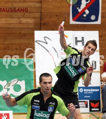 Badminton.  Krasimir Yankov, Stefan Wrulich. Klagenfurt, 24.9.2011.
Foto: Kuess
---
pressefotos, pressefotografie, kuess, qs, qspictures, sport, bild, bilder, bilddatenbank