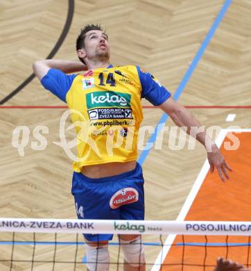 Volleyball. Eroeffnung Jufa Arena in Bleiburg. Heimstaette SK Aich/Dob.   Kristof Hoho. Bleiburg, am 25.9.2011.
Foto: Kuess
---
pressefotos, pressefotografie, kuess, qs, qspictures, sport, bild, bilder, bilddatenbank