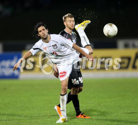 Fussball. Erste Liga. RZ Pellets WAC/St. Andrae gegen Cashpoint SCR Altach. Jacobo,  (WAC), Philipp Hoermann (Altach). Wolfsberg, 30.9.2011. 
Foto: Kuess

---
pressefotos, pressefotografie, kuess, qs, qspictures, sport, bild, bilder, bilddatenbank